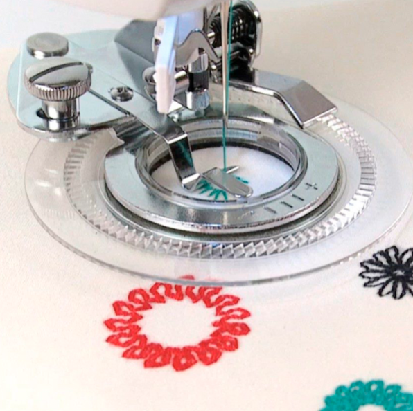 Pie para bordar flores maquina coser domestica